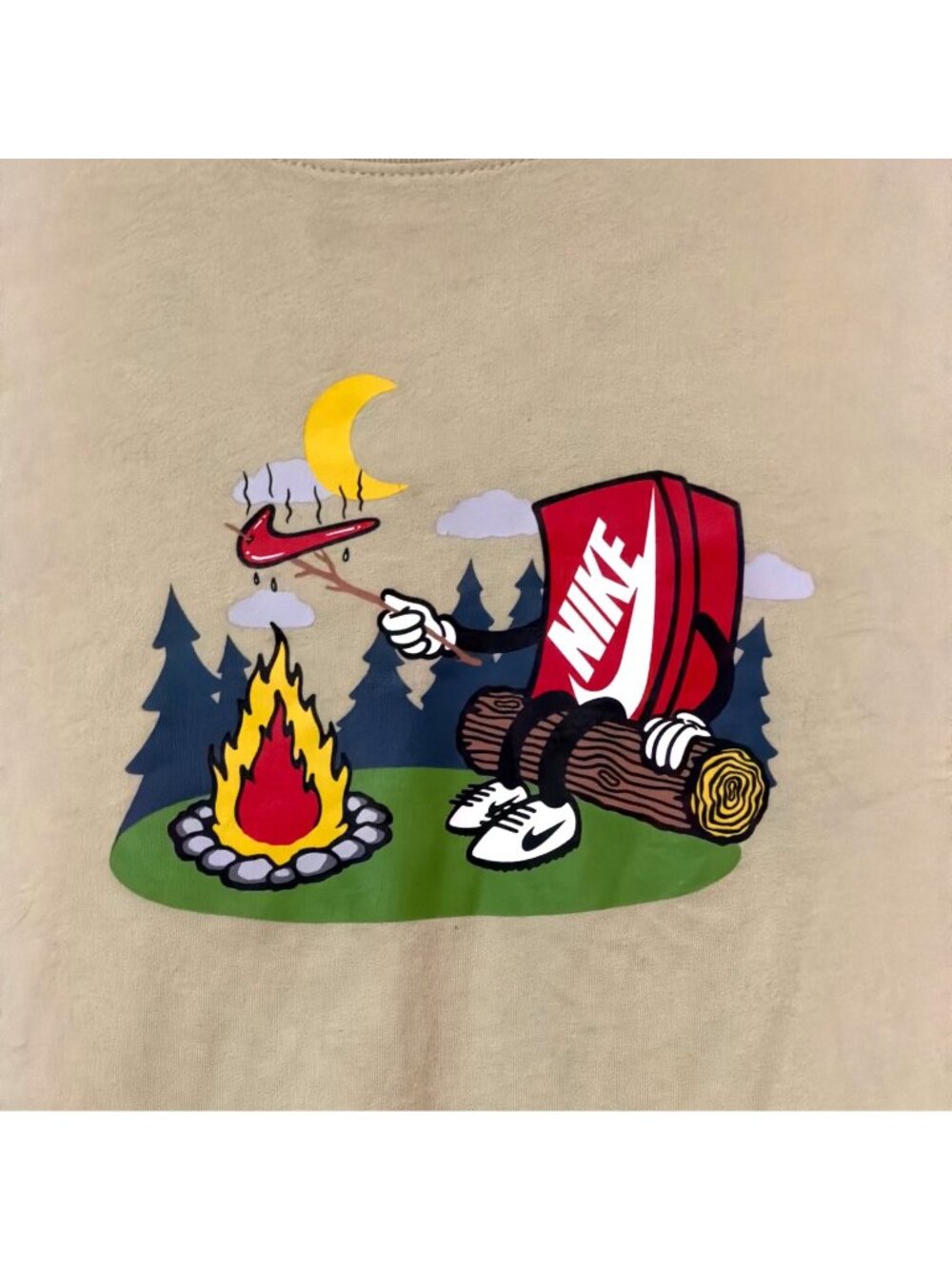 Nike Sage Graphic Tee‎ Camping Scene Boys L Cotton Camping S'mores Outdoor